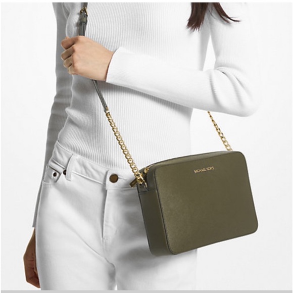 MICHAEL KORS LARGE EAST WEST CROSSBODY OLIVE COLOR - Picture 4 of 14